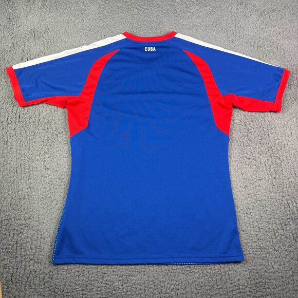 Puma Cuba National Team Soccer Jersey Womens Large Blue V-neck Football Kit - Picture 7 of 10